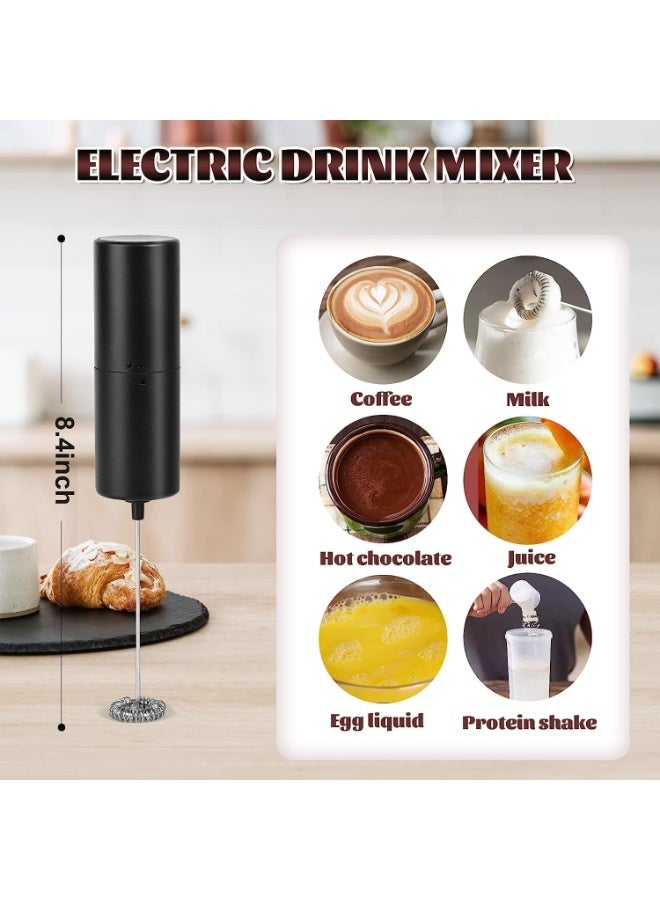 Toshionics Milk Frother with Stand, Handheld, Battery Operated, Stainless Steel Stand, Foam Maker, Whisk, Drink Mixer, for Latte, Cappuccino, Coffee, Frappe, Matcha and Hot Chocolate, etc. Black - Image 5